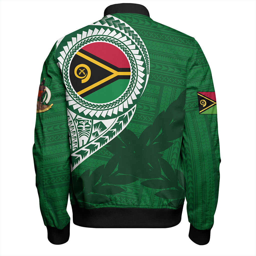 Vanuatu Bomber Jacket Tribal Melanesia Leaf