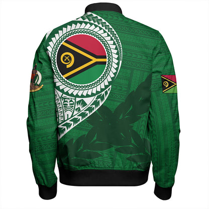 Vanuatu Bomber Jacket Tribal Melanesia Leaf