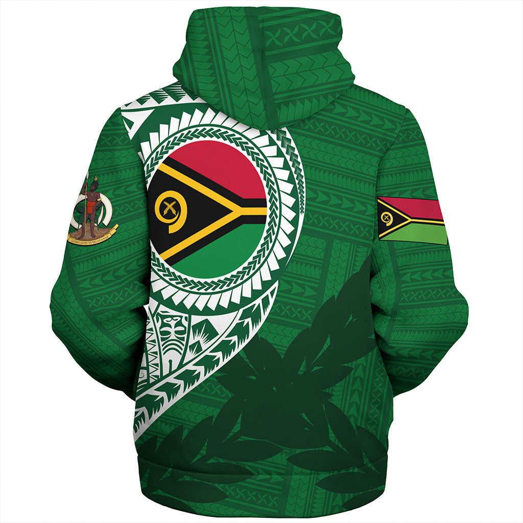 Vanuatu Sherpa Hoodie Tribal Melanesia Leaf