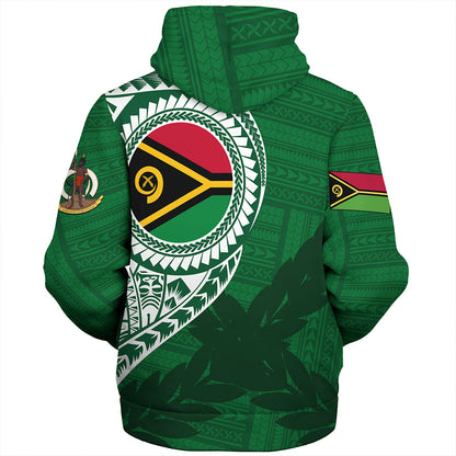 Vanuatu Sherpa Hoodie Tribal Melanesia Leaf
