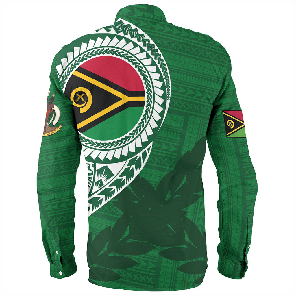 Vanuatu Long Sleeve Shirt Tribal Melanesia Leaf