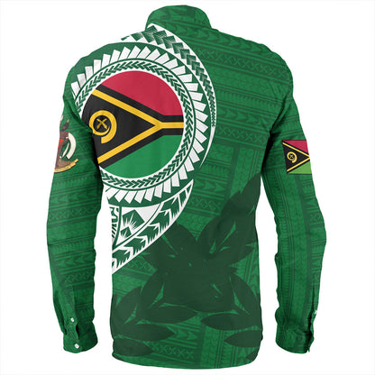 Vanuatu Long Sleeve Shirt Tribal Melanesia Leaf