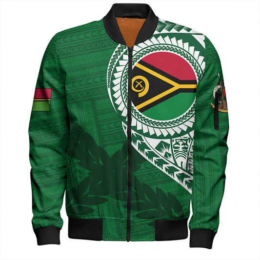 Vanuatu Bomber Jacket Tribal Melanesia Leaf