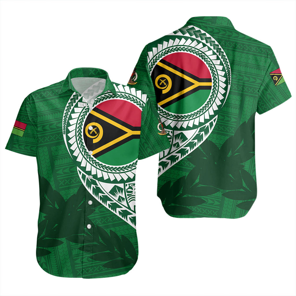 Vanuatu Short Sleeve Shirt Tribal Melanesia Leaf