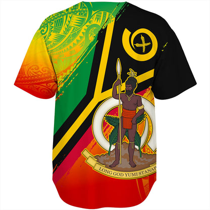 Vanuatu Baseball Shirt Tribal Pattern Flag Grunge