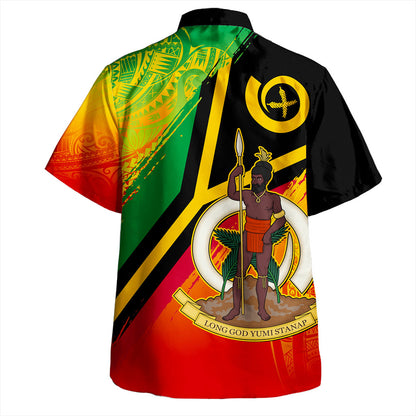 Vanuatu Hawaiian Shirt Tribal Pattern Flag Grunge