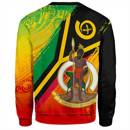 Vanuatu Sweatshirt Tribal Pattern Flag Grunge