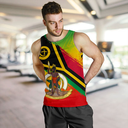 Vanuatu Tank Top Tribal Pattern Flag Grunge