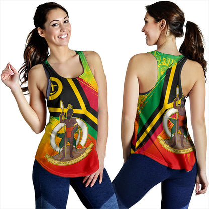 Vanuatu Women Tank Tribal Pattern Flag Grunge