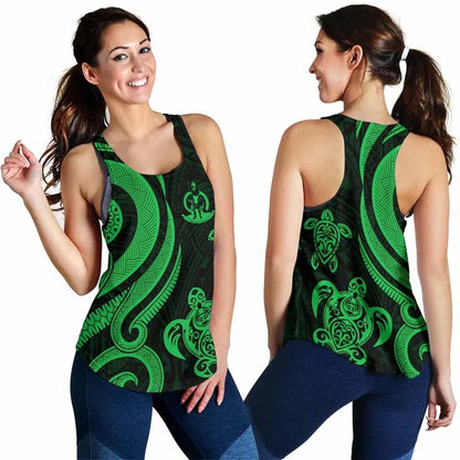 Vanuatu Women Racerback Tank - Green Tentacle Turtle