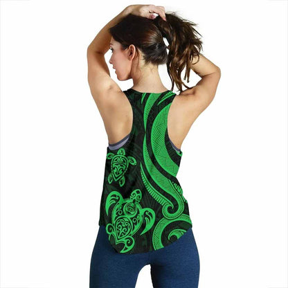 Vanuatu Women Racerback Tank - Green Tentacle Turtle
