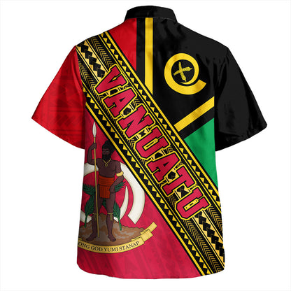Vanuatu Hawaiian Shirt Flag And Coat Of Arms