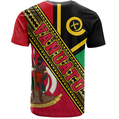 Vanuatu T-Shirt Flag And Coat Of Arms