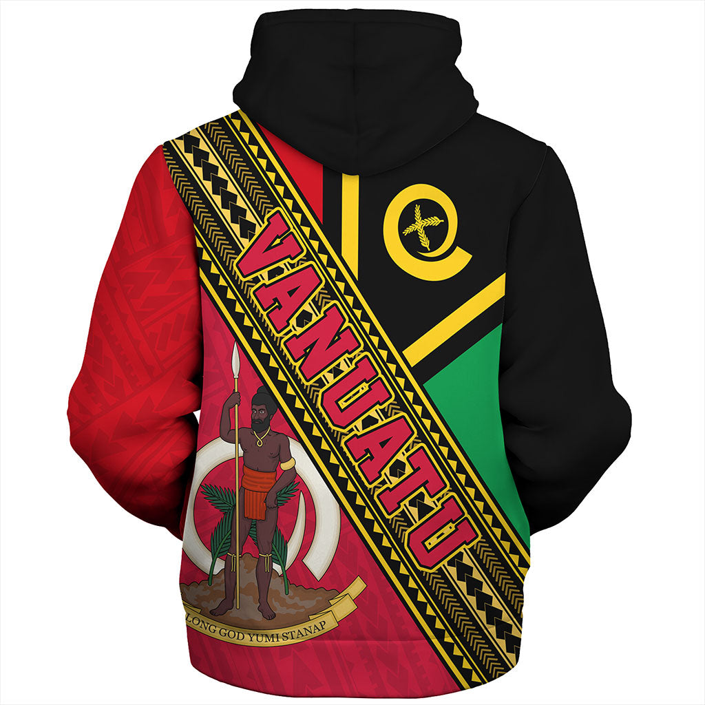 Vanuatu Sherpa Hoodie Flag And Coat Of Arms