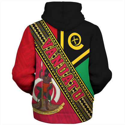 Vanuatu Sherpa Hoodie Flag And Coat Of Arms