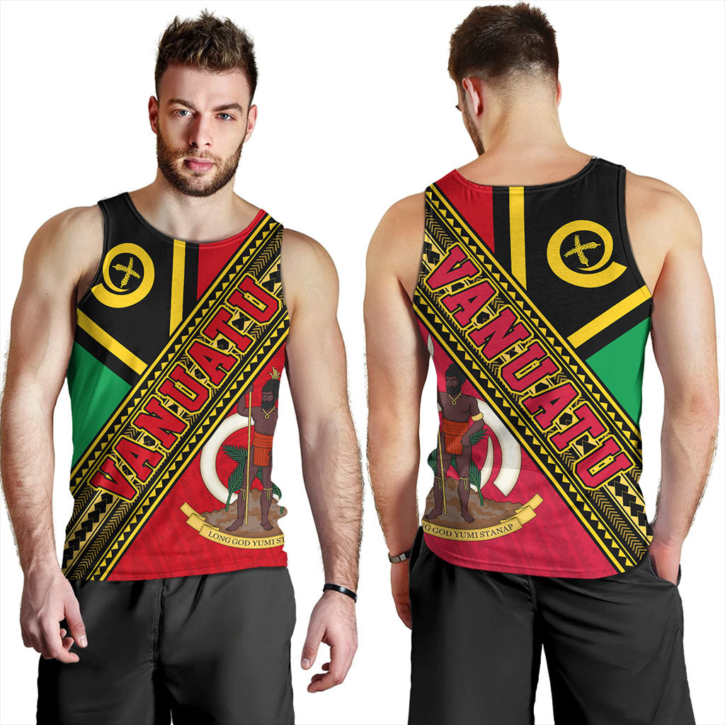 Vanuatu Tank Top Flag And Coat Of Arms