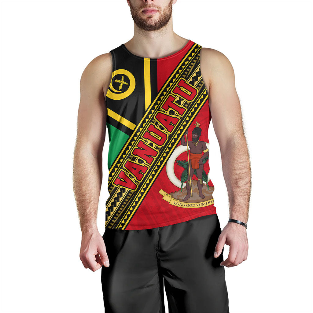 Vanuatu Tank Top Flag And Coat Of Arms