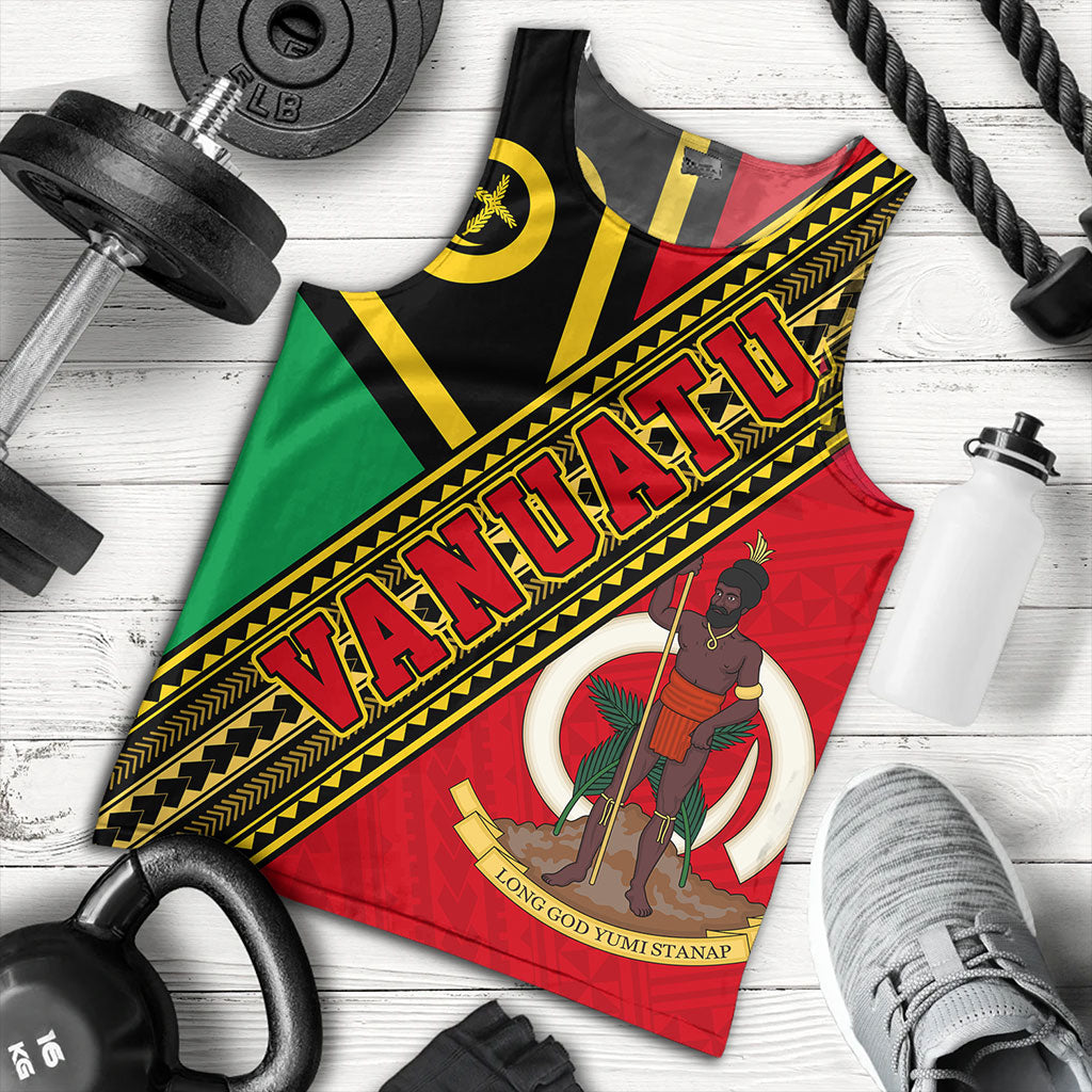 Vanuatu Tank Top Flag And Coat Of Arms
