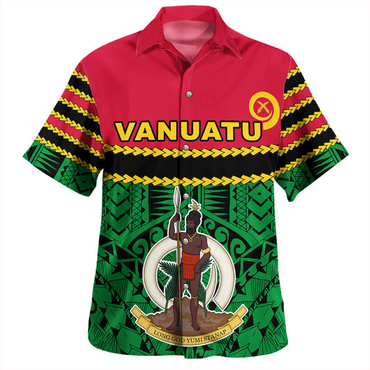 Vanuatu Hawaiian Shirt Coat Of Arms Tribal
