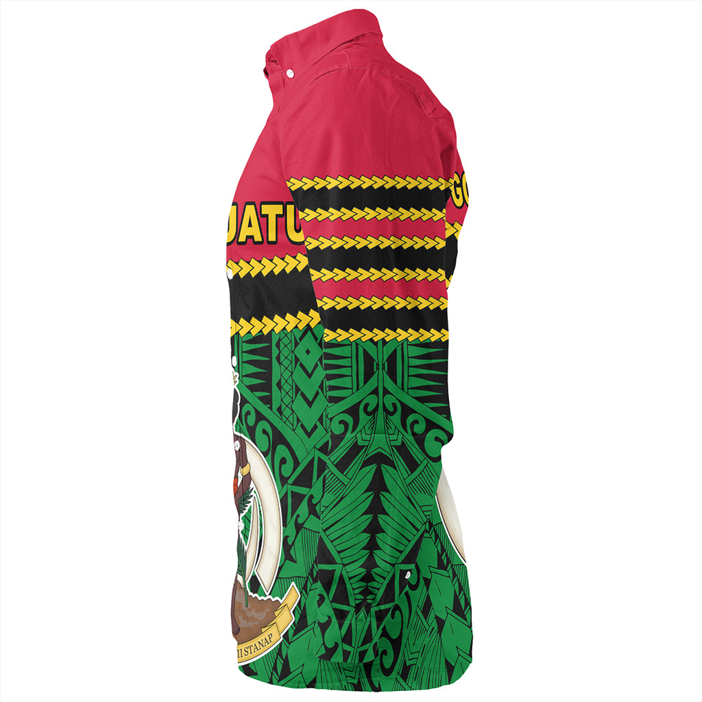 Vanuatu Long Sleeve Shirt Melanesian Tribal Pattern