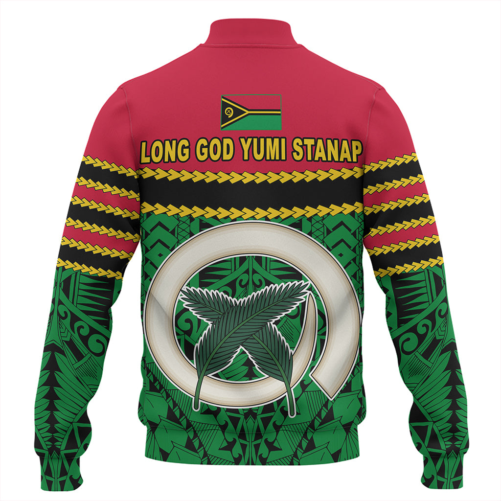 Vanuatu Baseball Jacket Melanesian Tribal Pattern