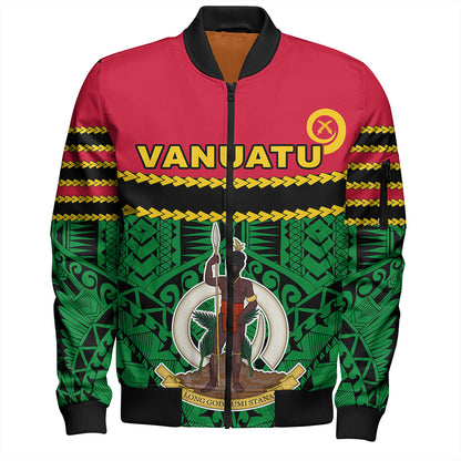 Vanuatu Bomber Jacket Melanesian Tribal Pattern