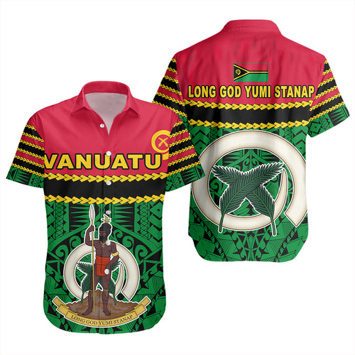 Vanuatu Short Sleeve Shirt Melanesian Tribal Pattern