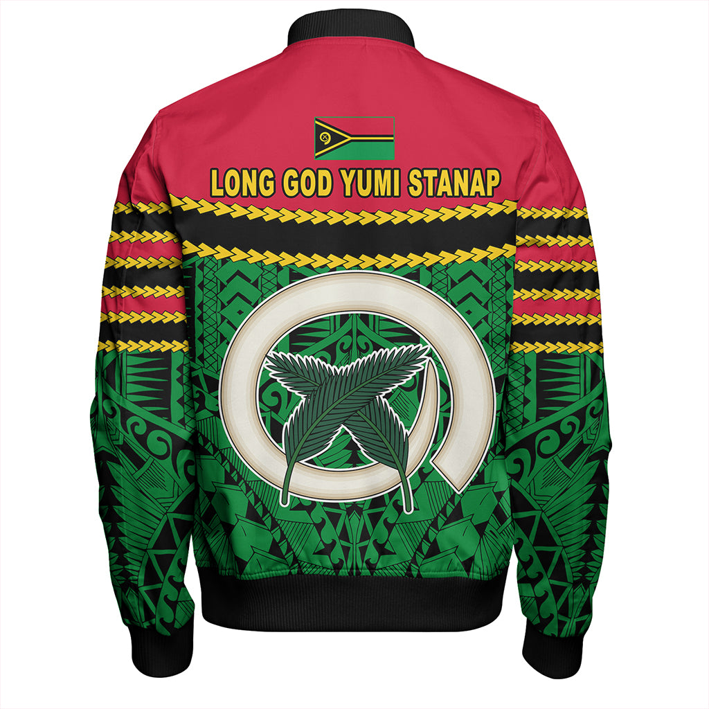 Vanuatu Bomber Jacket Melanesian Tribal Pattern