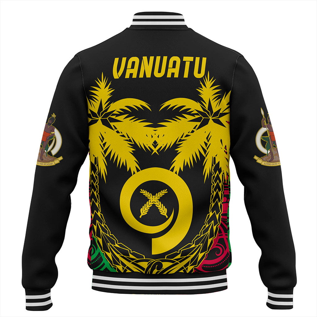 Vanuatu Baseball Jacket Tribal Pattern Coconut