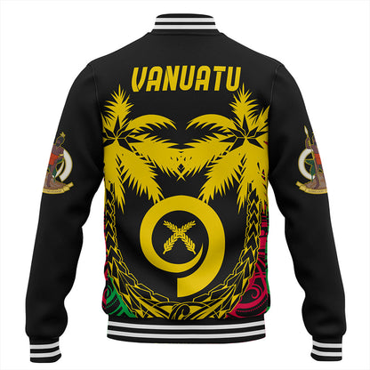 Vanuatu Baseball Jacket Tribal Pattern Coconut
