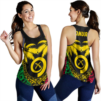 Vanuatu Women Tank Tribal Pattern Coconut