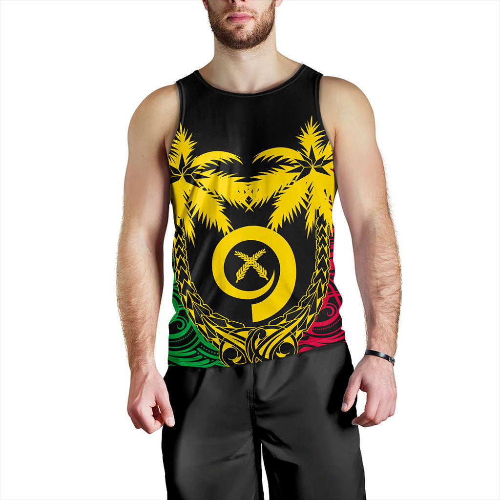 Vanuatu Tank Top Tribal Pattern Coconut