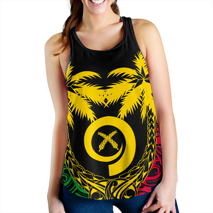 Vanuatu Women Tank Tribal Pattern Coconut