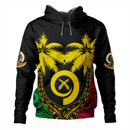 Vanuatu Hoodie Tribal Pattern Coconut