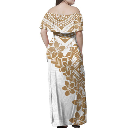 Hawaii Combo Dress And Shirt Monochrome Polynesian Tribal Bloom