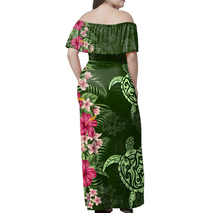 Hawaii Combo Dress And Shirt Polynesian Sea Turtle Hibiscus Tropical Style