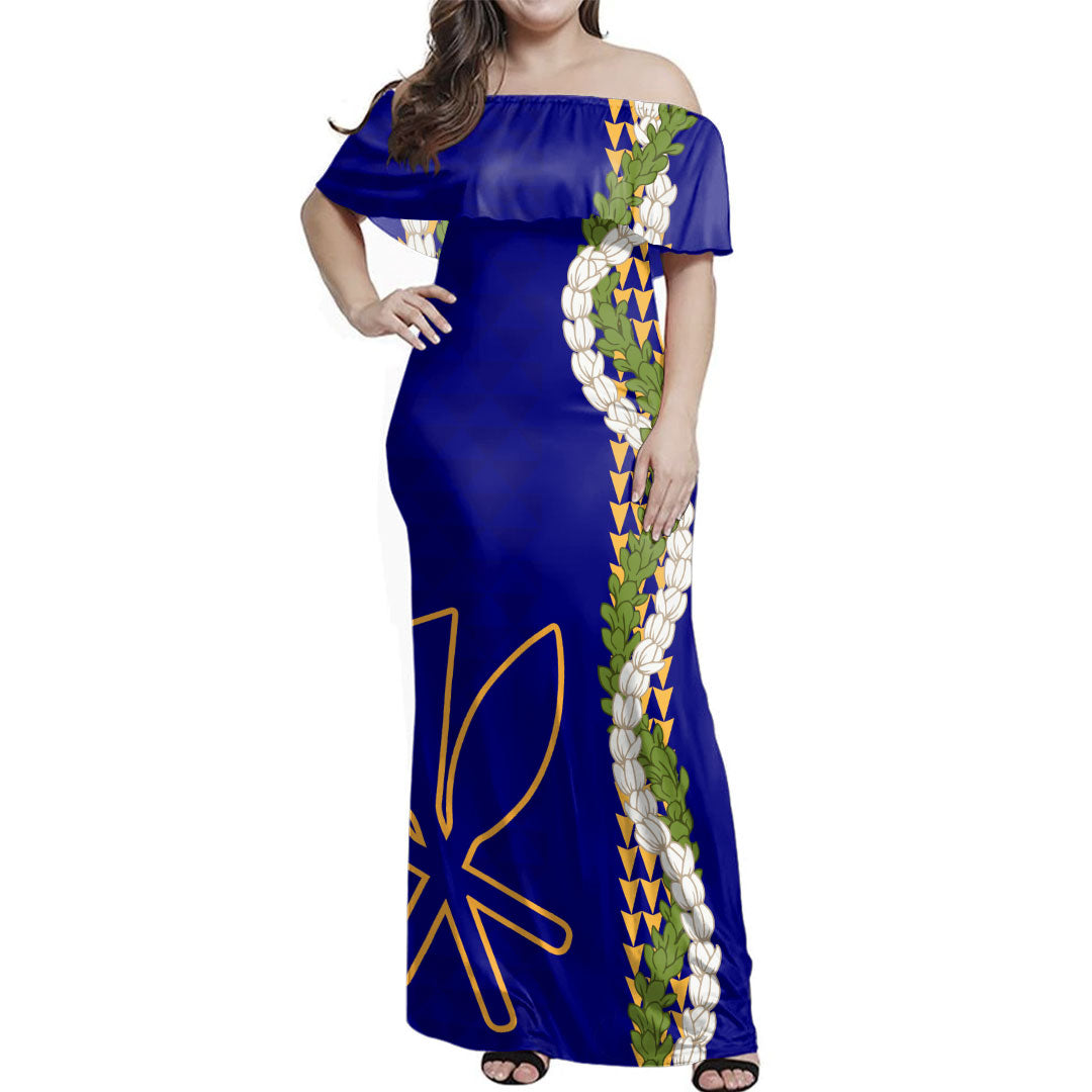 Hawaii Polynesian Combo Dress And Shirt Kanaka Maoli Puakenikeni Maile Flower Lei