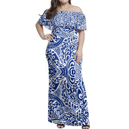 Polynesia Combo Dress And Shirt Tribal Poly Print