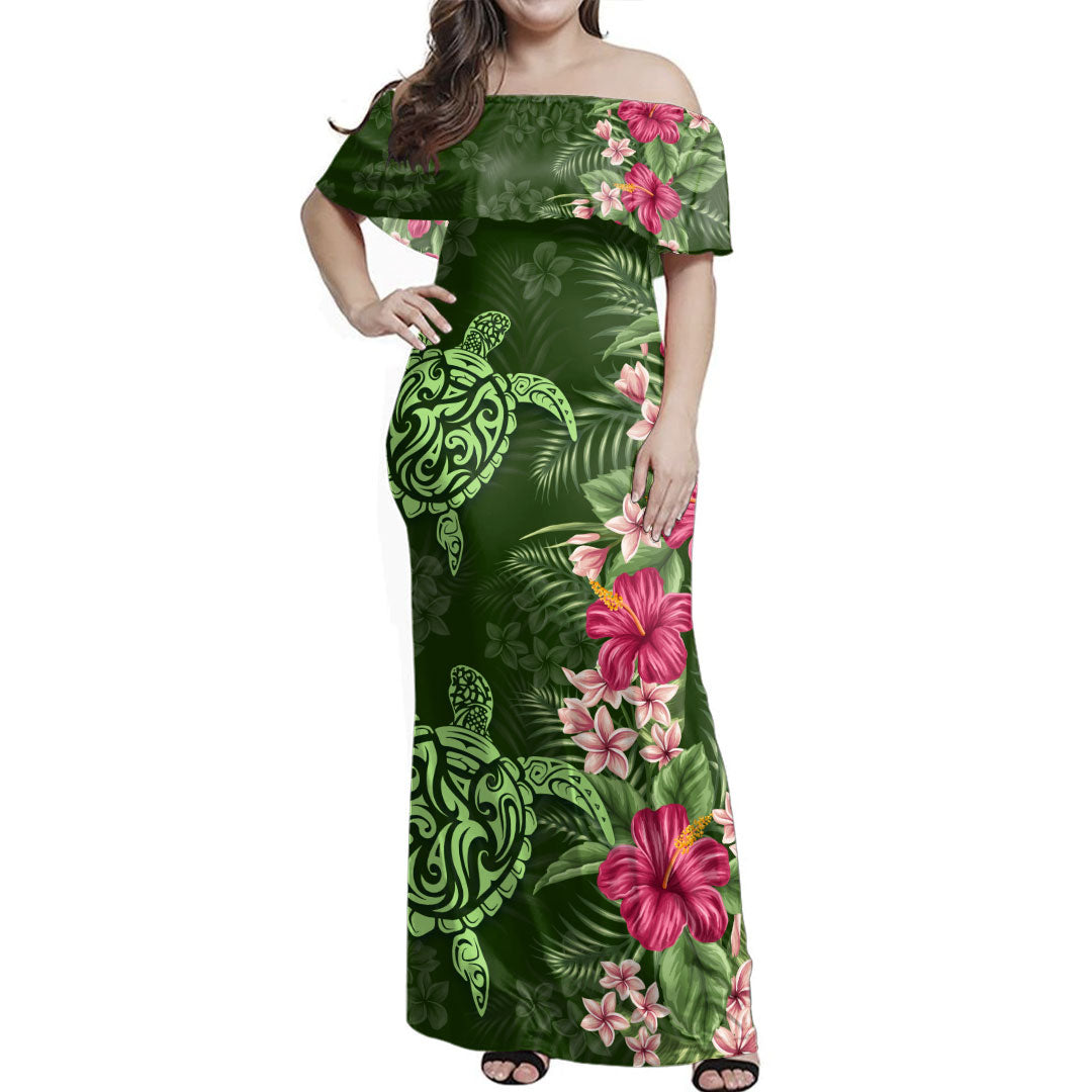 Hawaii Combo Dress And Shirt Polynesian Sea Turtle Hibiscus Tropical Style
