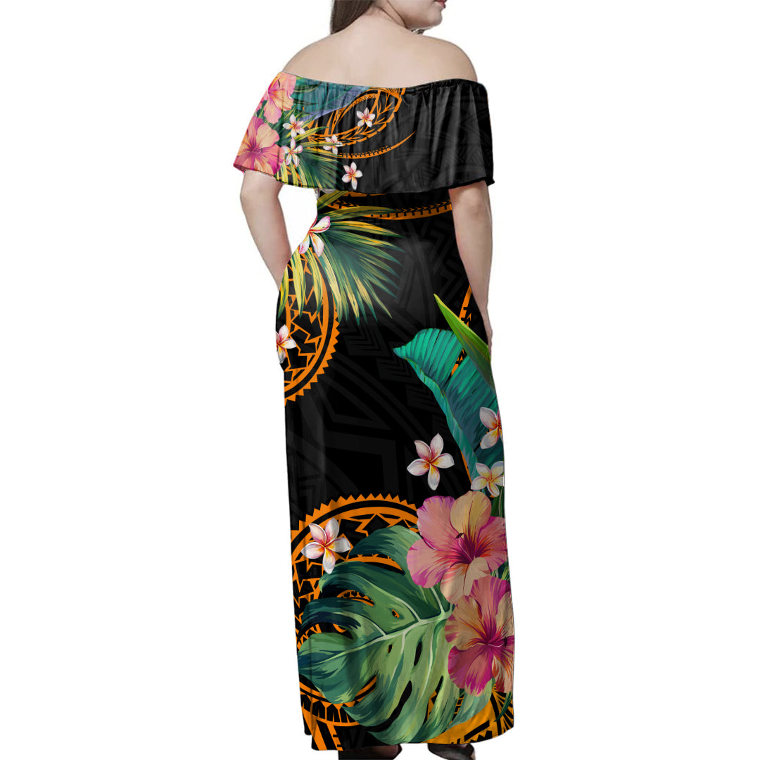 Hawaii Polynesian Combo Dress And Shirt Tropical Plumeria Tattoo