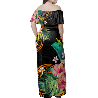 Hawaii Polynesian Combo Dress And Shirt Tropical Plumeria Tattoo