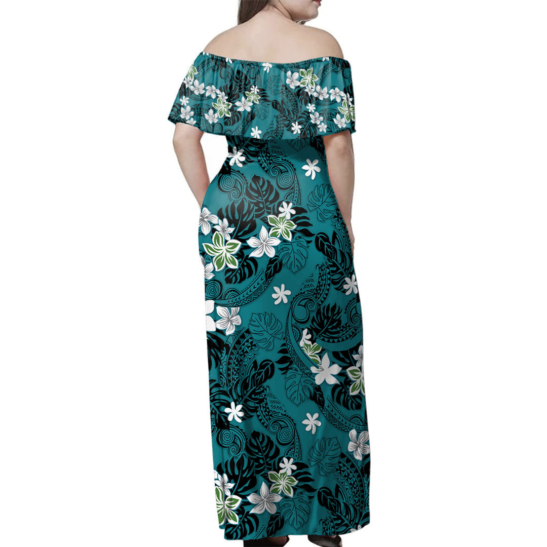 Polynesia Combo Dress And Shirt Fabric Traditional Polynesian With  Plumeria And Tiare Flowers