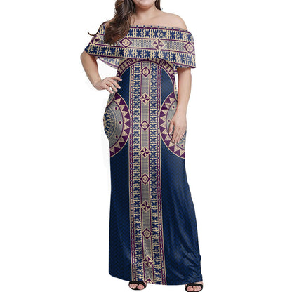 Fiji Combo Dress And Shirt Bula Pattern Circle