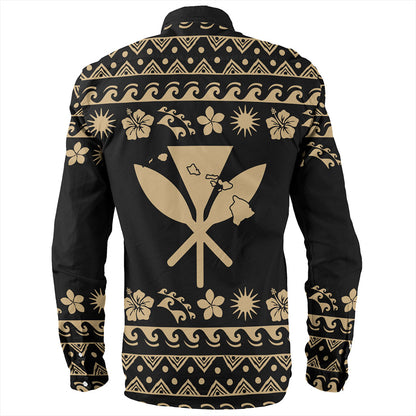 Hawaii Long Sleeve Shirt Kanaka Map Vintage Set Hawaiian Symbols