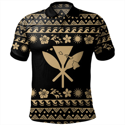 Hawaii Polo Shirt Kanaka Map Vintage Set Hawaiian Symbols