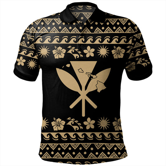 Hawaii Polo Shirt Kanaka Map Vintage Set Hawaiian Symbols