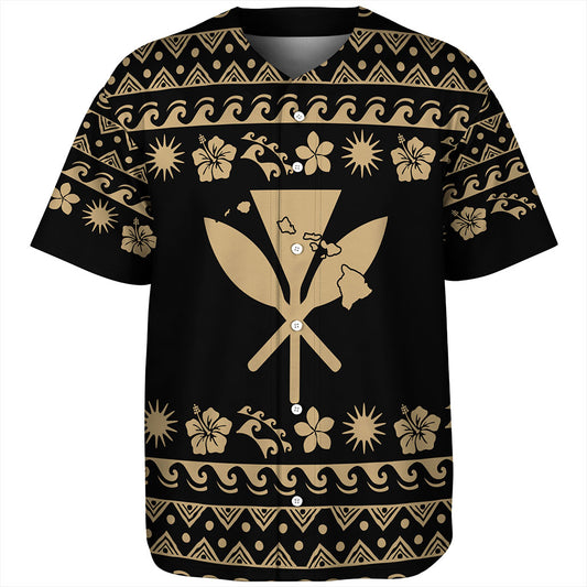 Hawaii Baseball Shirt Kanaka Map Vintage Set Hawaiian Symbols