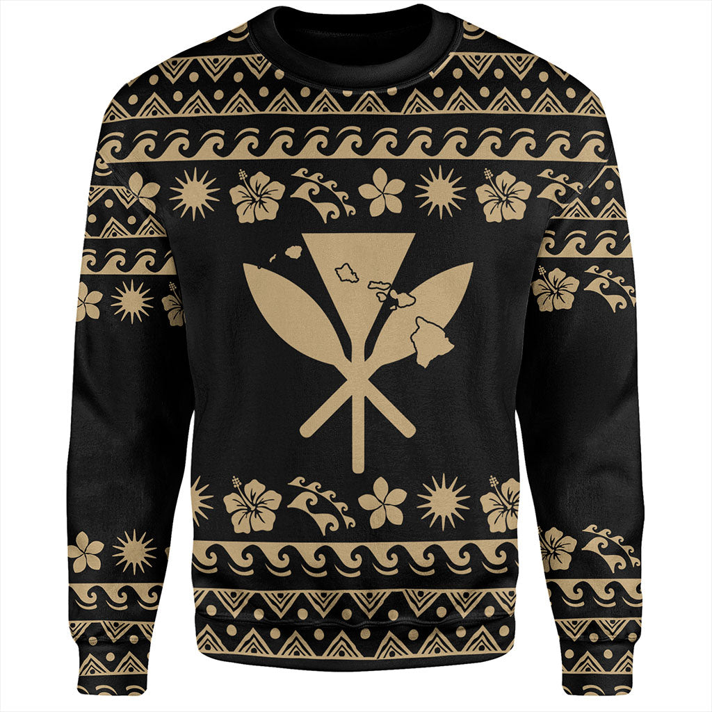Hawaii Sweatshirt Kanaka Map Vintage Set Hawaiian Symbols