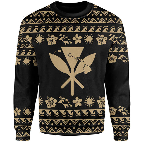 Hawaii Sweatshirt Kanaka Map Vintage Set Hawaiian Symbols