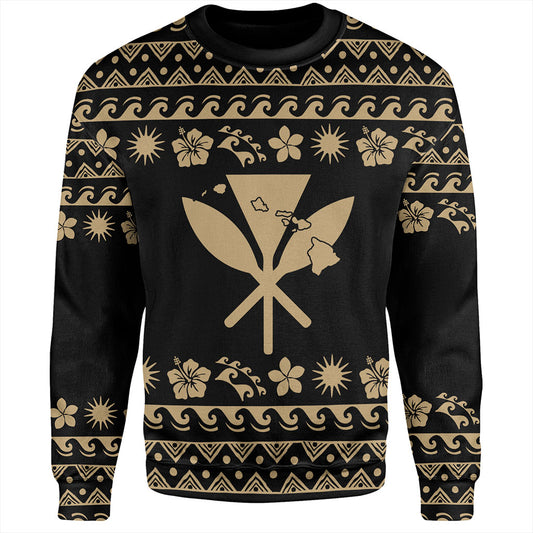 Hawaii Sweatshirt Kanaka Map Vintage Set Hawaiian Symbols